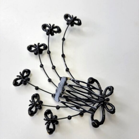 Crystal Studded Butterfly Hair Comb Wedding HairComb Bridal HairClip - Picture 7 of 10